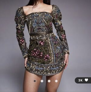 ASOS Embellished Jewel-Tone Mini Dress